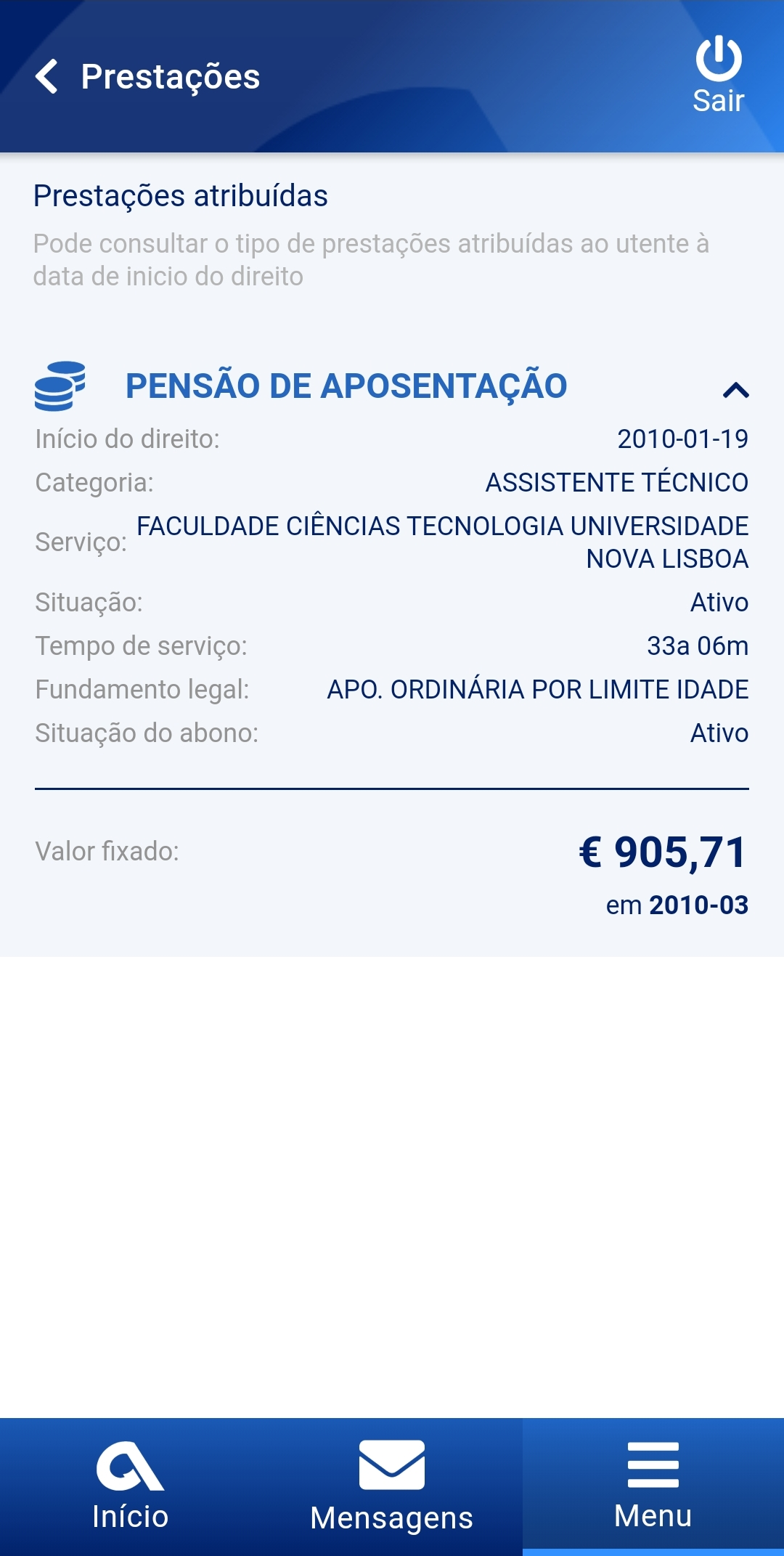 App CGA Directa ecrã de prestações slide 11 de 14